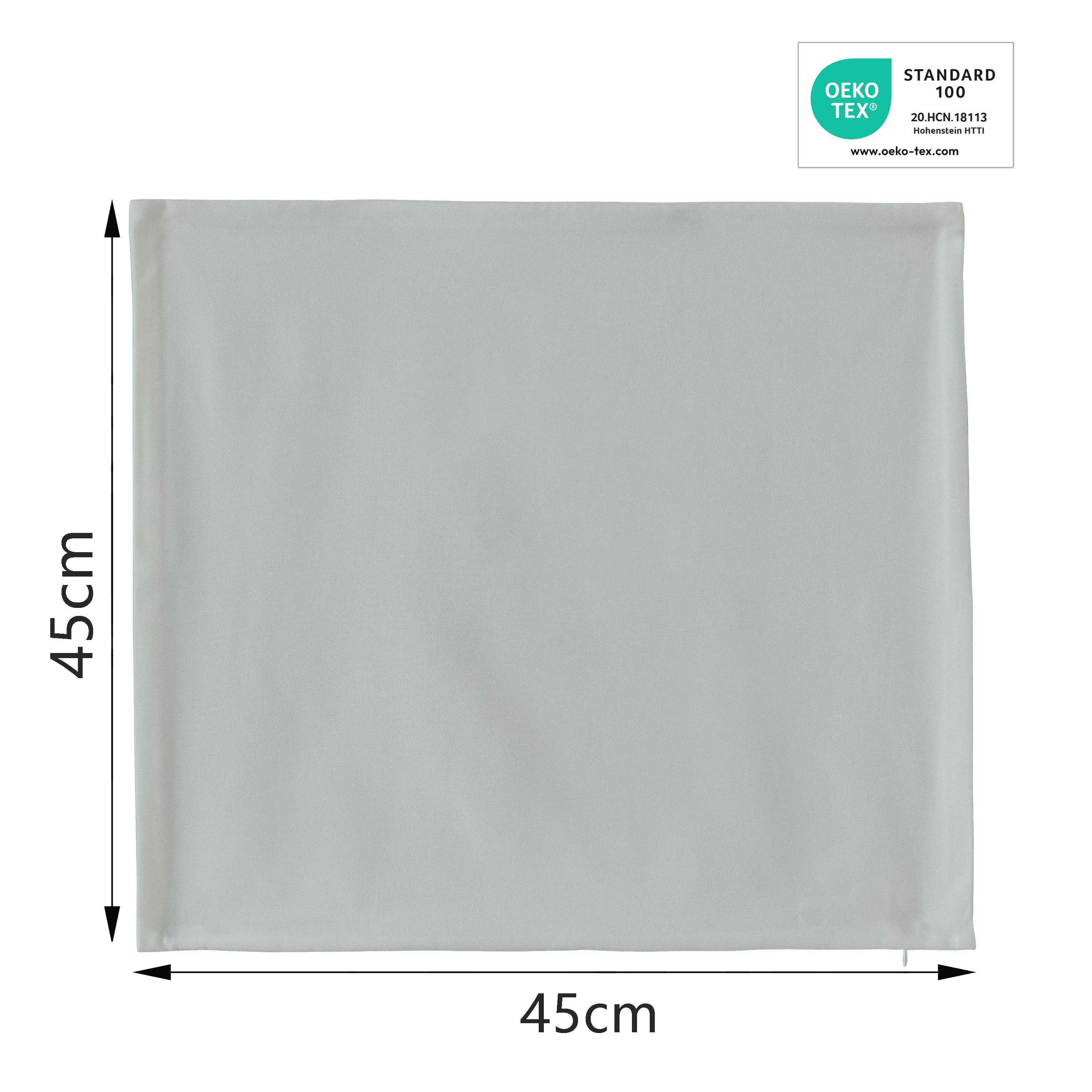 Funda de cojín cuadrada Pharell algodón poliéster liso gris granito doble cara  overlock y cosido con cremallera NSPIRE 45 x 45 cm - 2