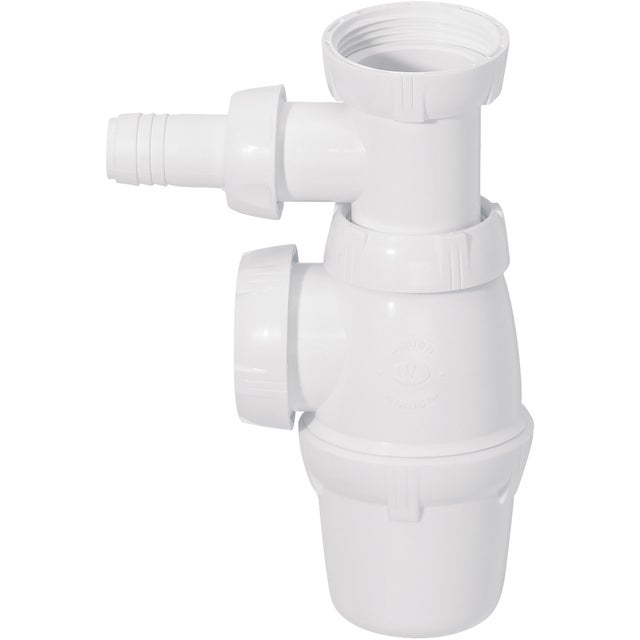 Siphon pour évier 1 cuve Diam.40 mm réglable en hauteur blanc NF - WIRQUIN