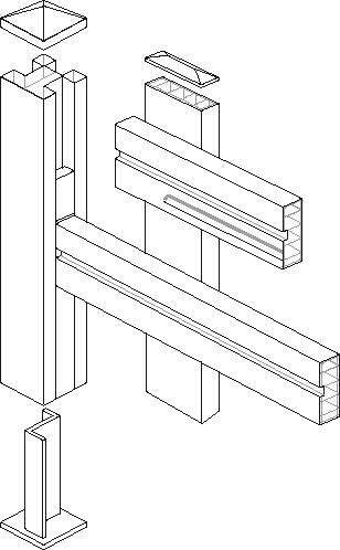 Platine métallique poteau PVC 80 x 80 mm