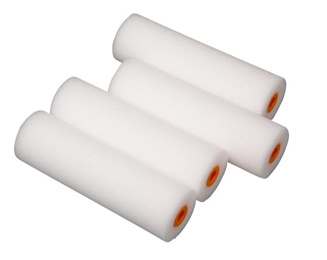 Manchon patte de lapin mousse polyester haute densité Long.110 mm pour vernis, laque et traitement bois - Rotamousse ROTA (lot de 4)