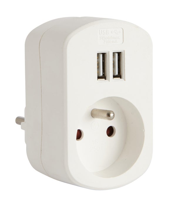 Multiprise biplite + 2 USB