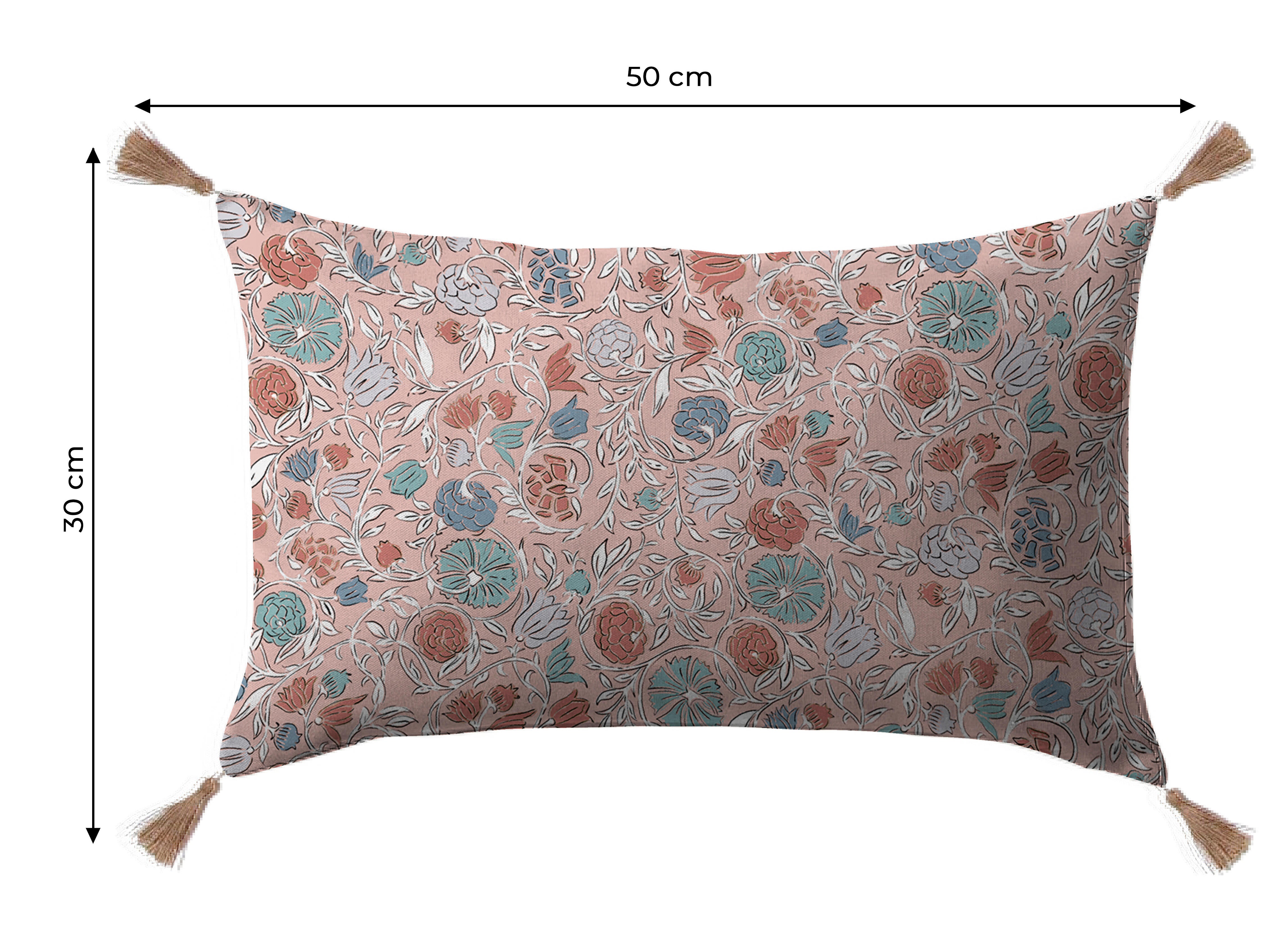 Cojín decorativo reversible Cottage Valentina algodón rosa 50x30cm - 2