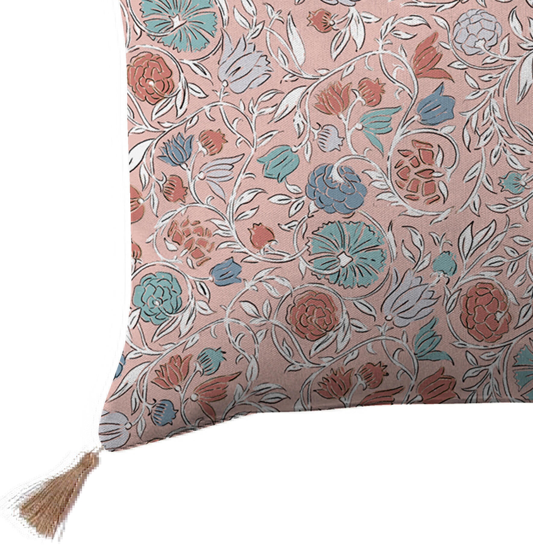 Cojín decorativo reversible Cottage Valentina algodón rosa 50x30cm - 6