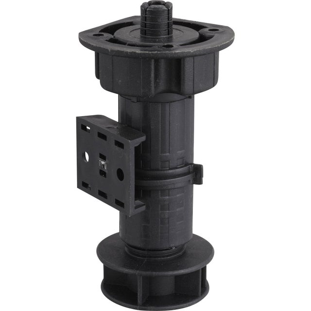 Pieds de meuble de cuisine rond en PVC réglable H.12 cm Diam.3 cm noir - (lot de 2)