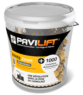 Croisillons autonivelants à vis pour carrelage Ep.2 mm en X - PAVILIFT (seau de 1000)