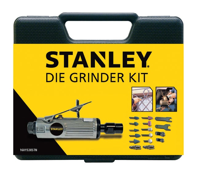 Meuleuse droite pneumatique en coffret + accessoires -STANLEY
