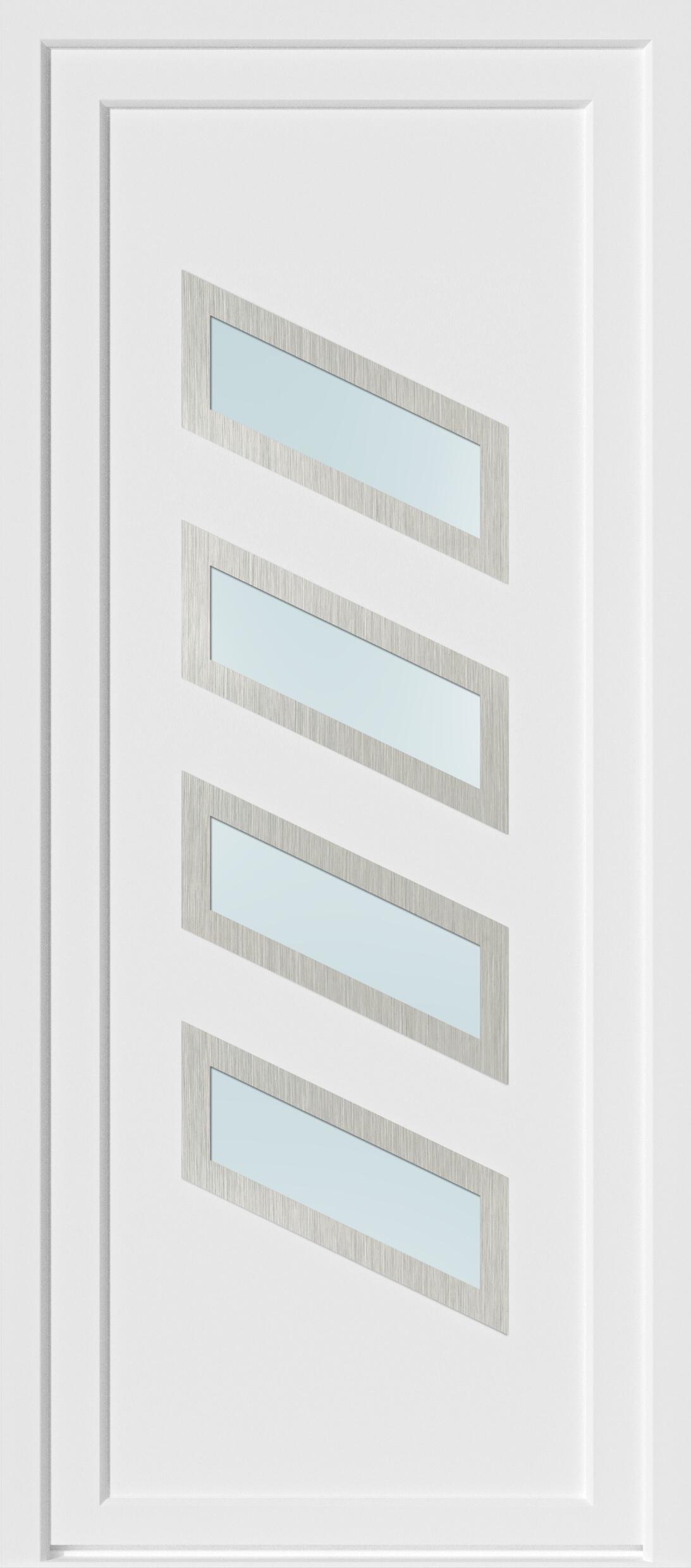 Porte d'entrée PVC blanc poussant droit H.215 x l.90 cm Saturne - 5