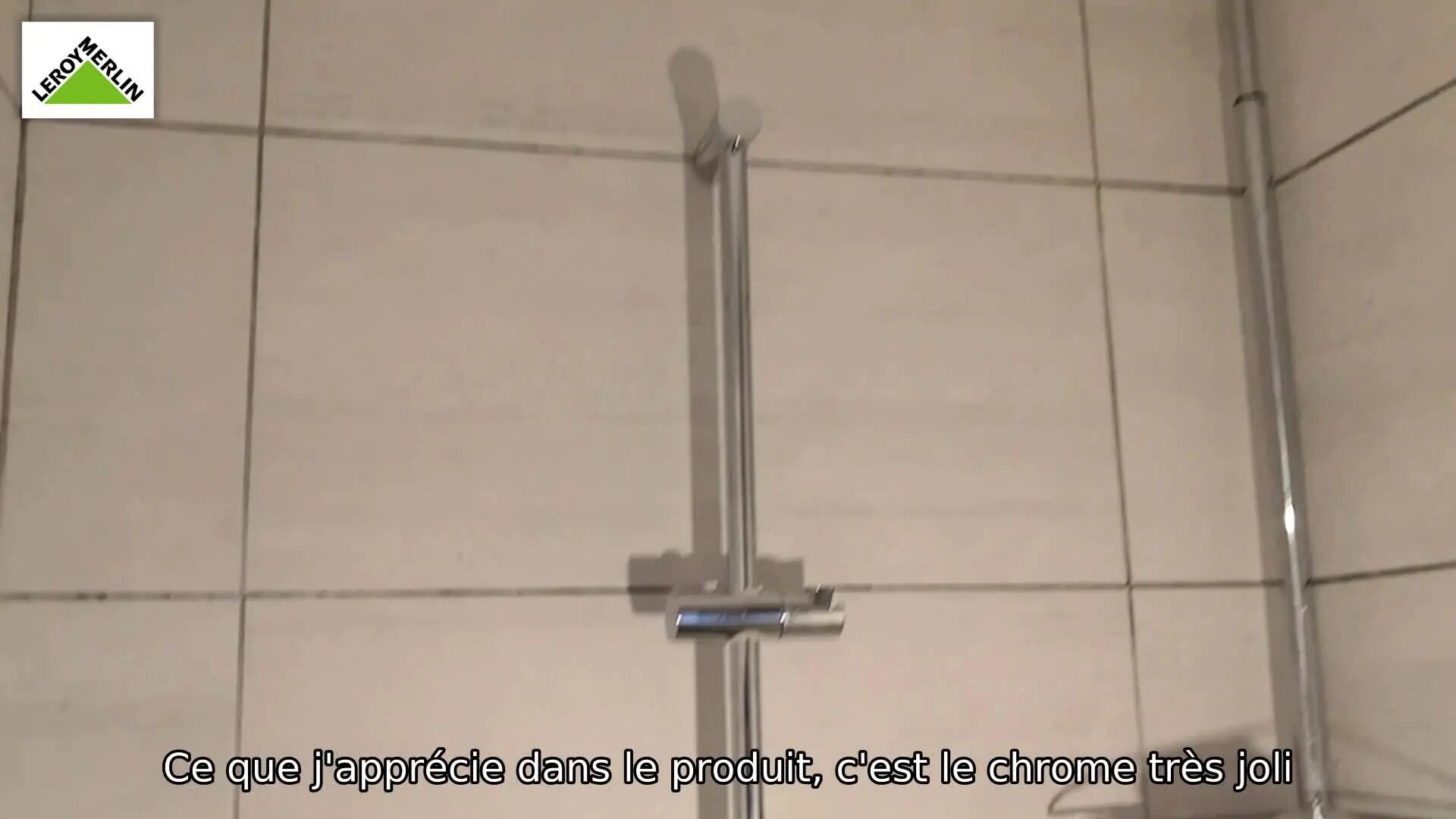 Pommeau de douche avec flexible et barre de douche 1 jet chromé Essential SENSEA - 2