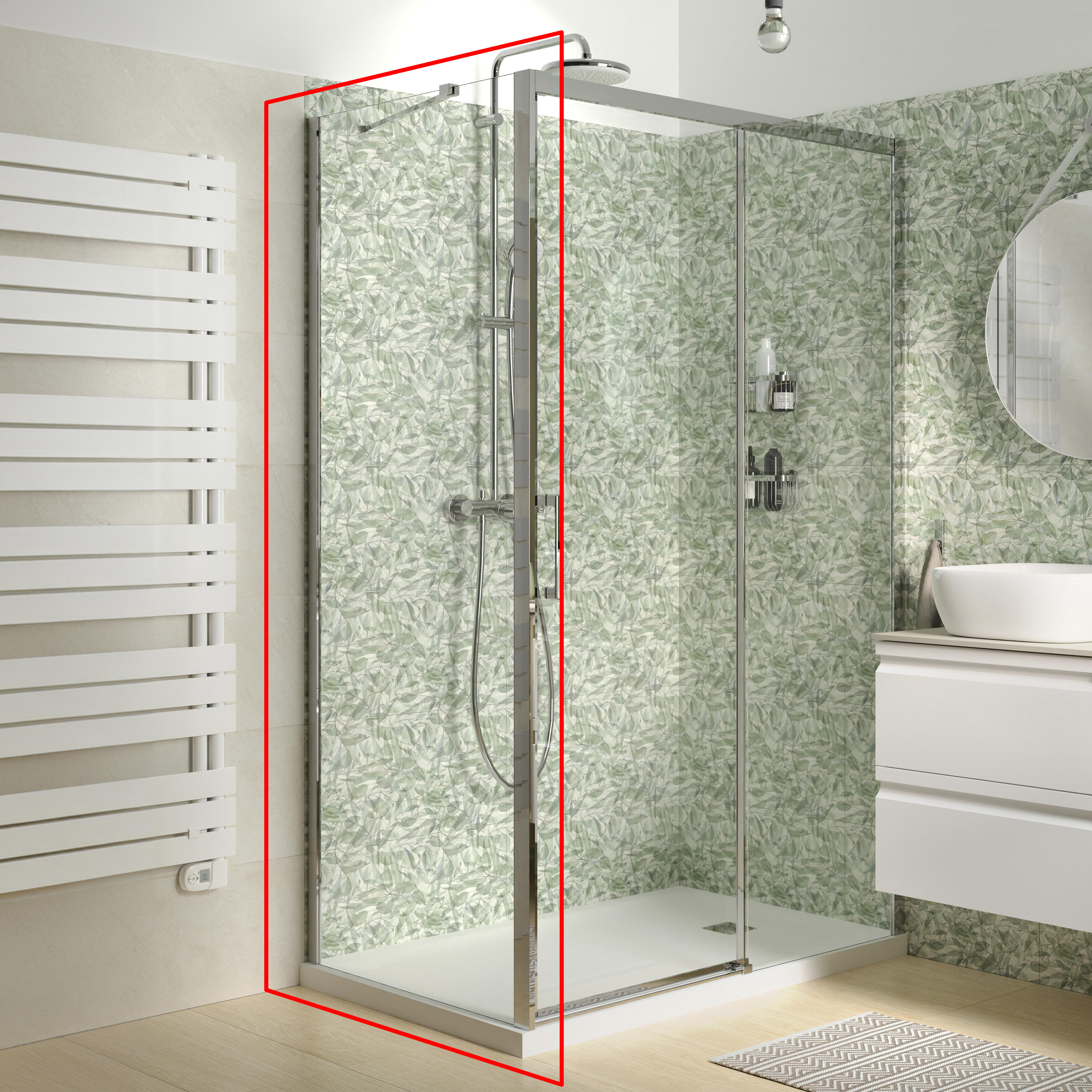 Lateral de duche 70x195 cm cromado Sensea Remix - 2