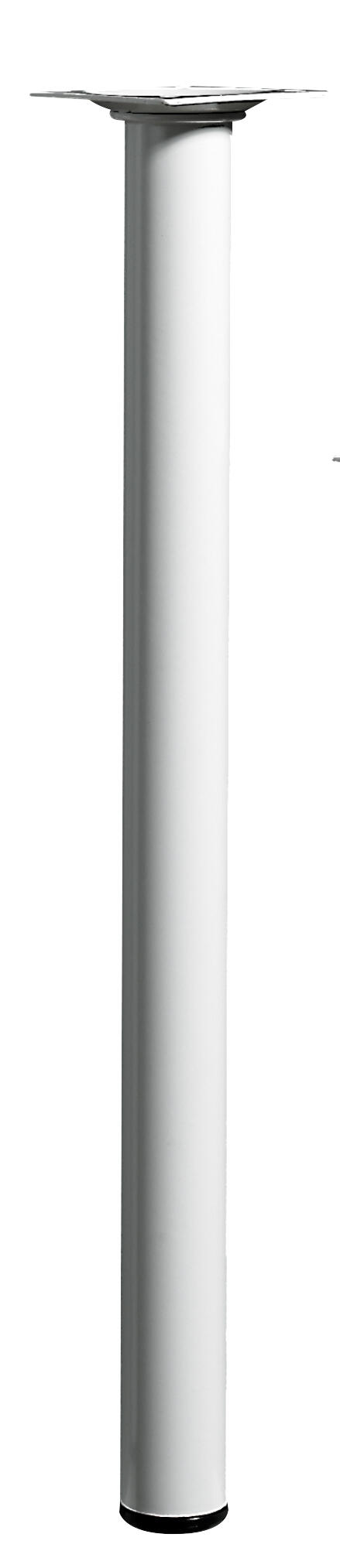 Pied de meuble rond en acier H.40 cm Diam.3 cm blanc - HETTICH