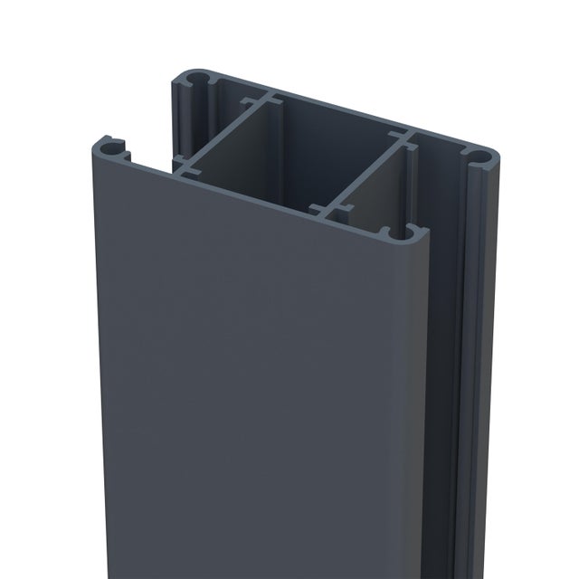 POTEAU ALU 2 DEPARTS KLOSUP 7.5X5CM HT 1.87M GRIS 