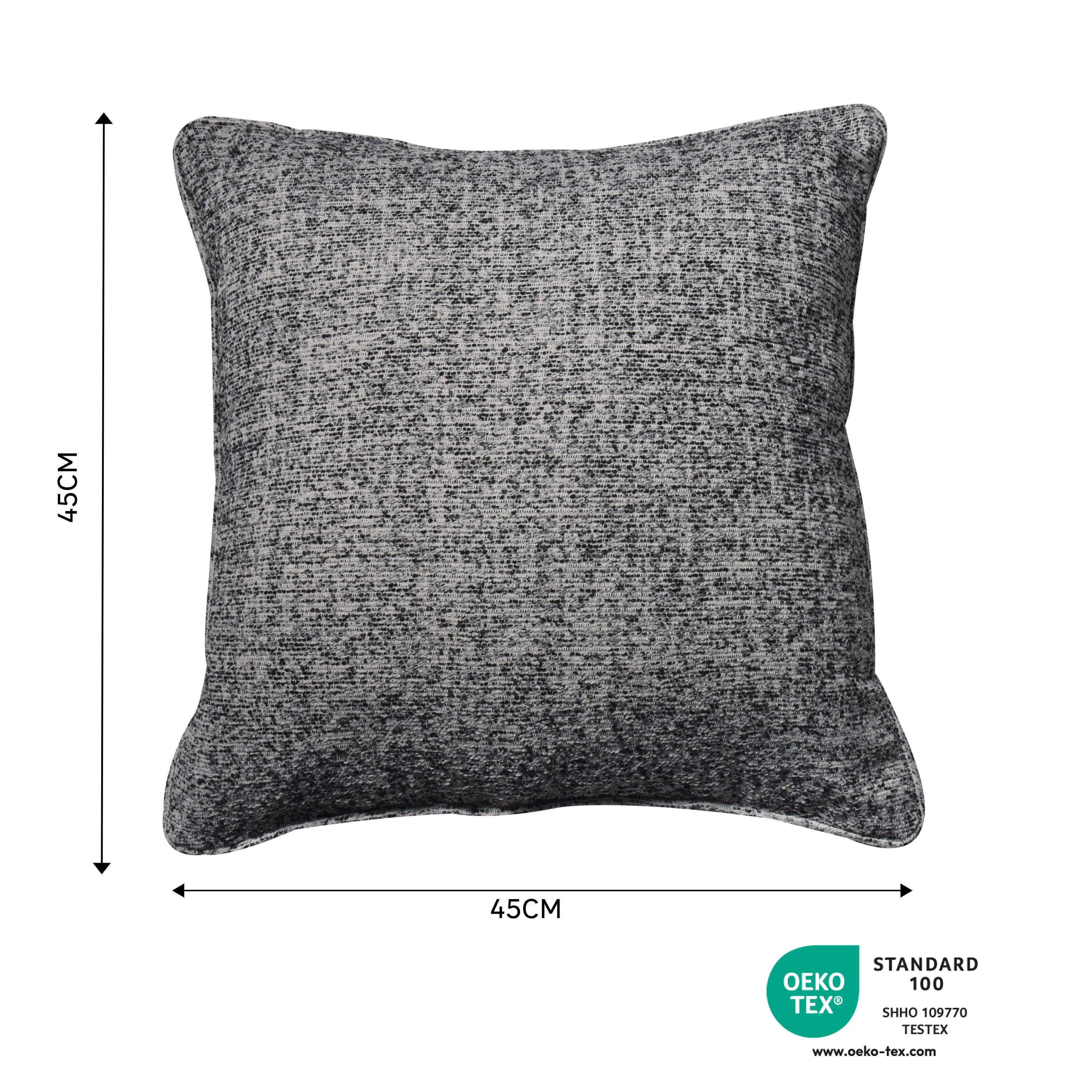 Cojín decorativo inspire jaxon cool poliéster gris paris 45x45cm