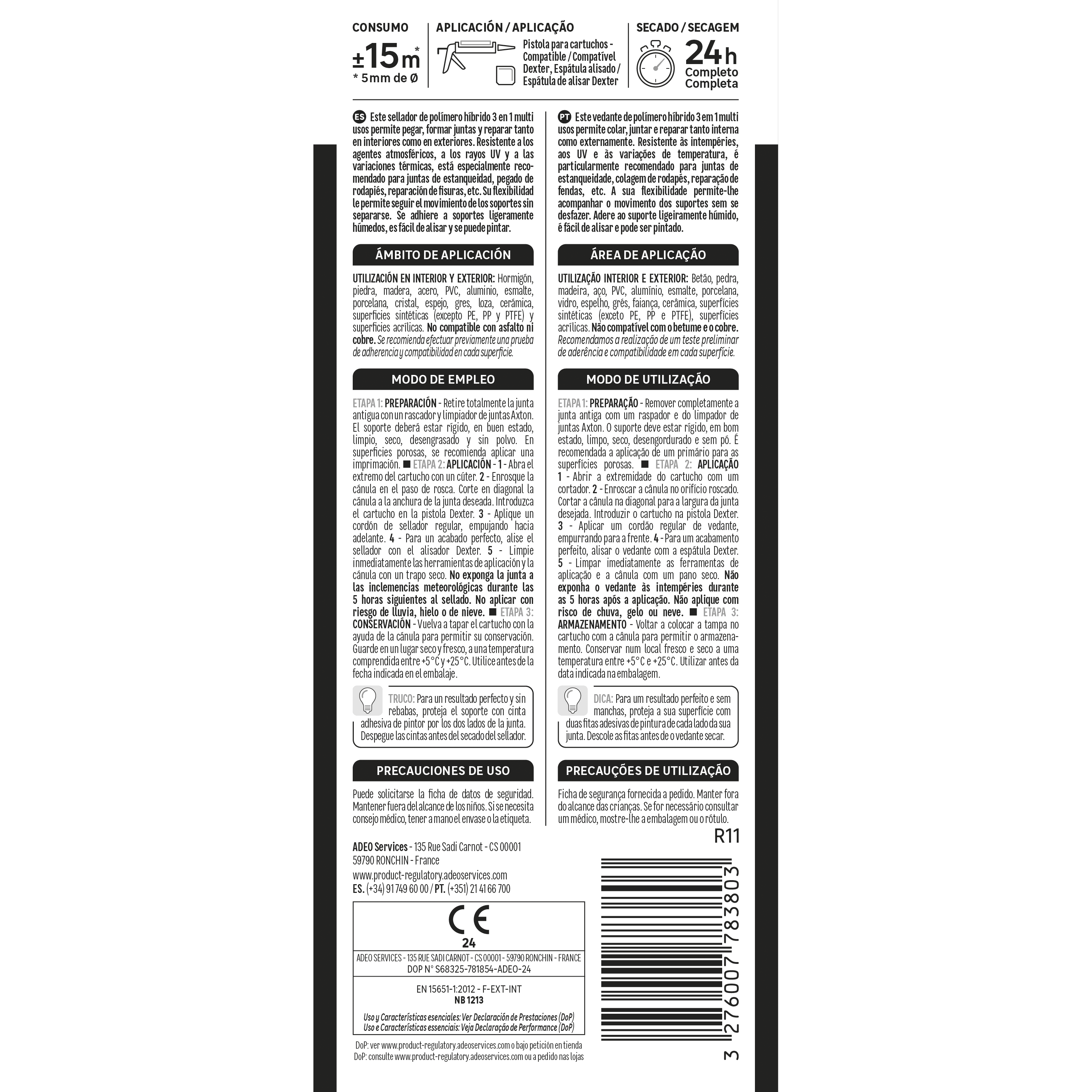 Cola e veda multiusos interior exterior 280 ml branco Axton - 7