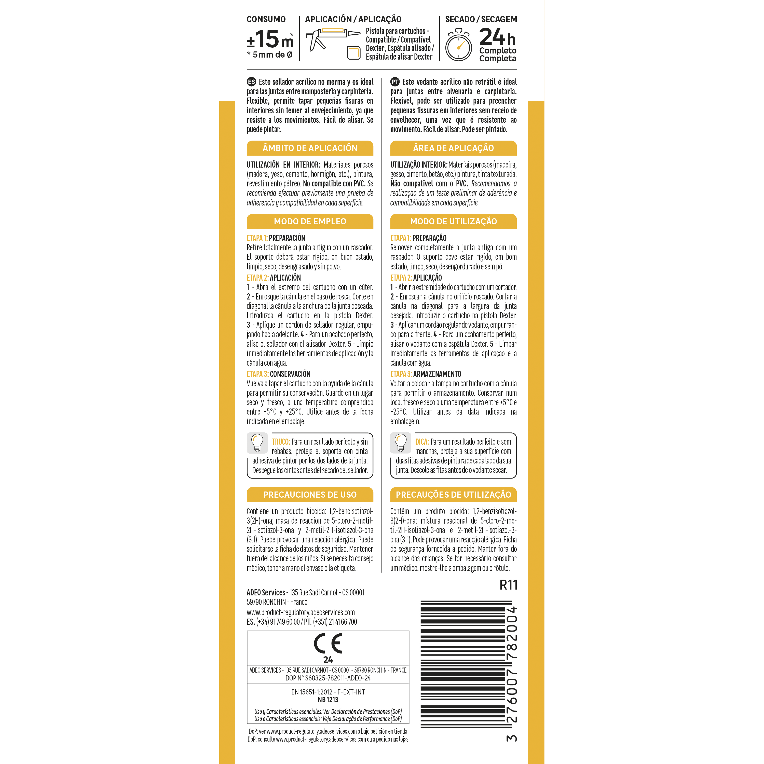 Silicone vedante parede e fissuras acrílico interior 280 ml branco Axton - 2
