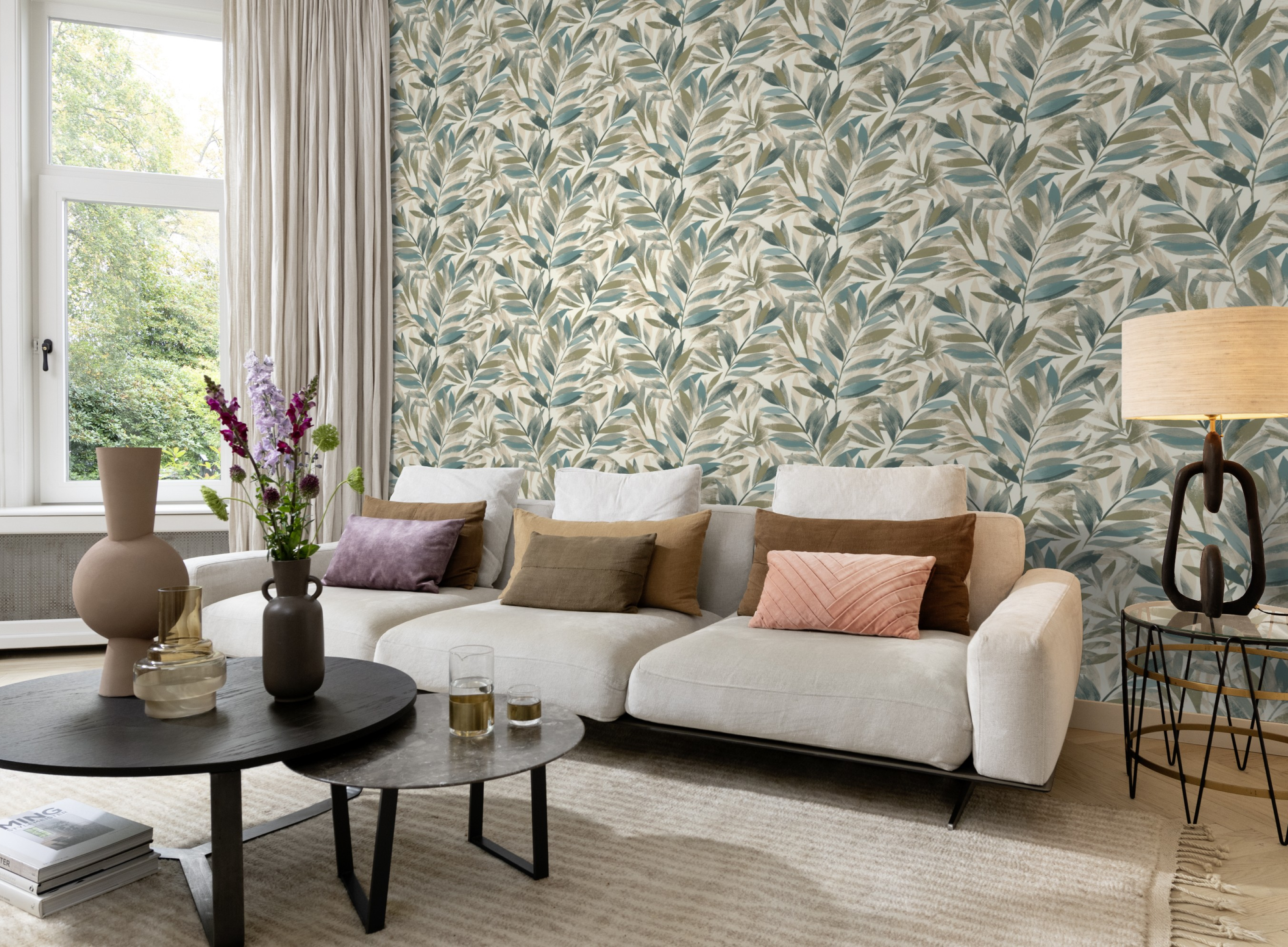 Papel pintado vinilo naturaleza paradise 867640 azul