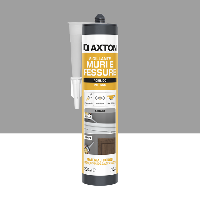 Silicone sigillante AXTON Muri e Fessure  grigio 280 ml