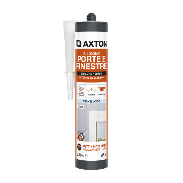 Silicone sigillante AXTON Porte e Finestre  trasparente 280 ml