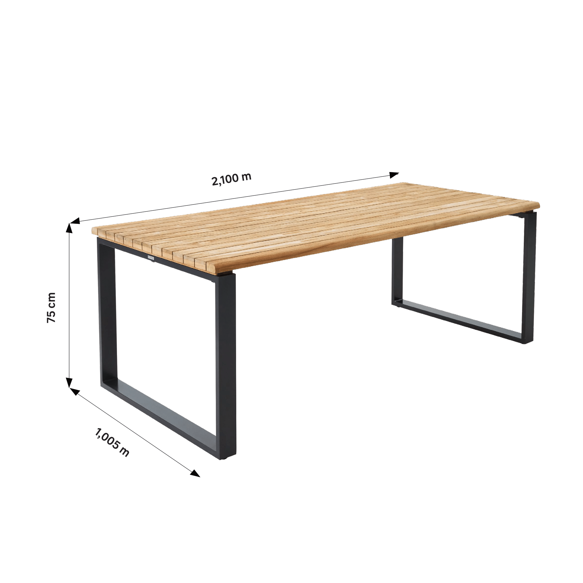 Mesa de jardín de comedor de aluminio Sirokos de 100.5x75x210 cm - 5