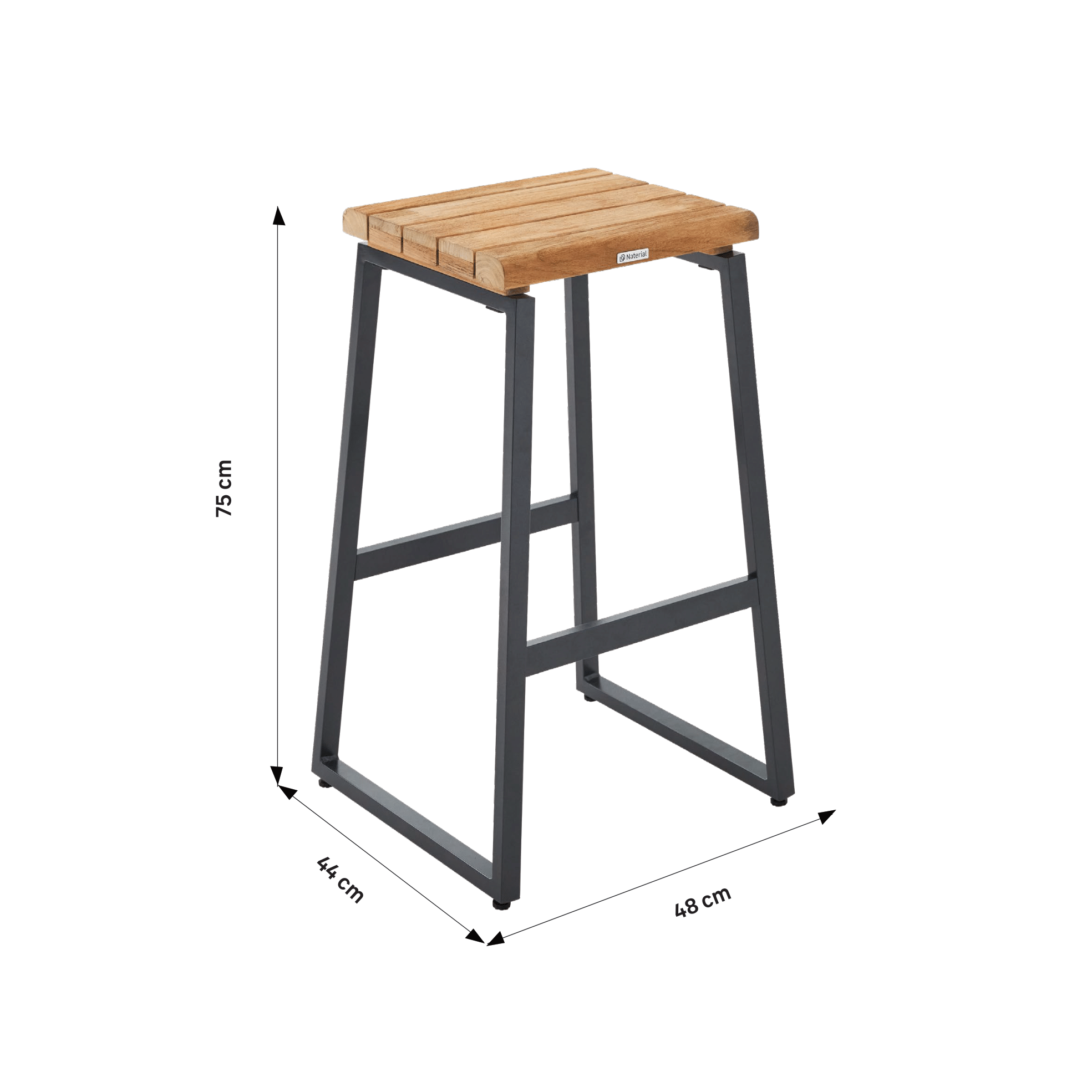 Sedia da giardino in alluminio antracite Sirokos NATERIAL, seduta in teak marrone - 26