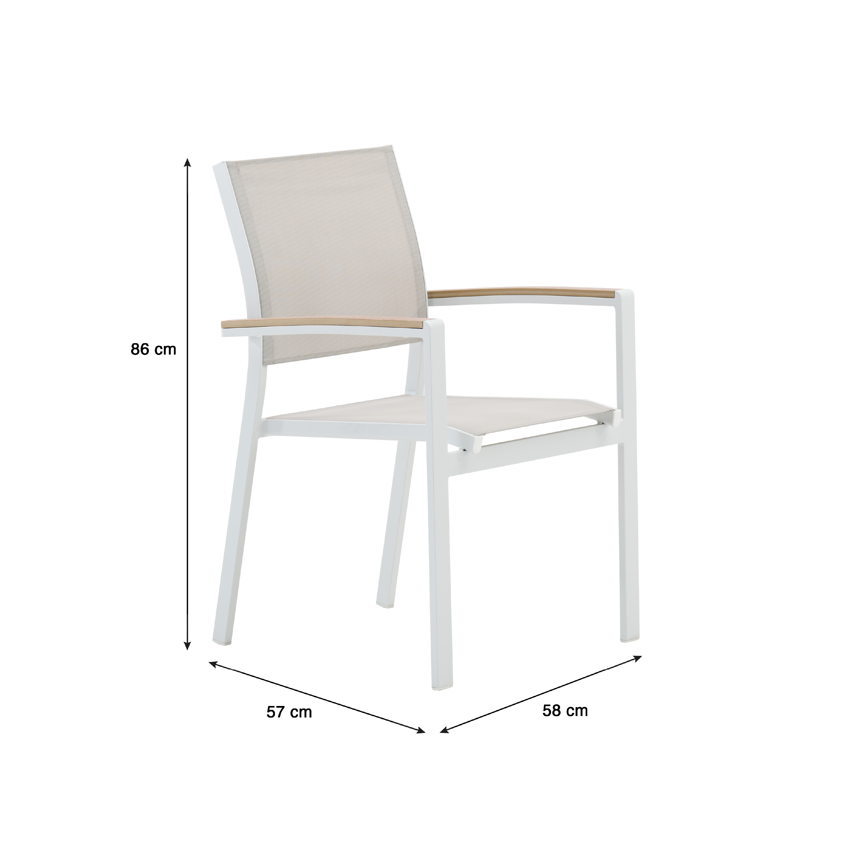 Sillón de jardín sin cojín de aluminio Clara blanco - 4