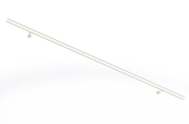 Main courante intérieur et extérieur aluminium 2m blanc, en kit