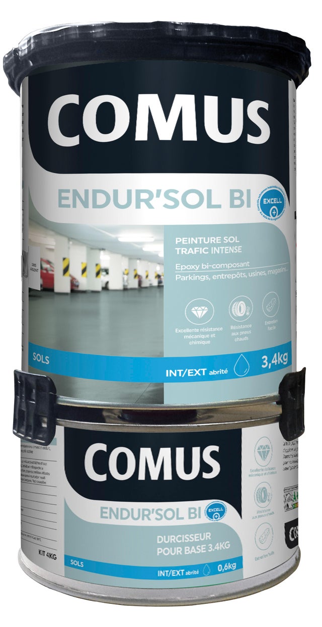 Peinture sol trafic intense gris argent 4 kg Endur'sol - COMUS
