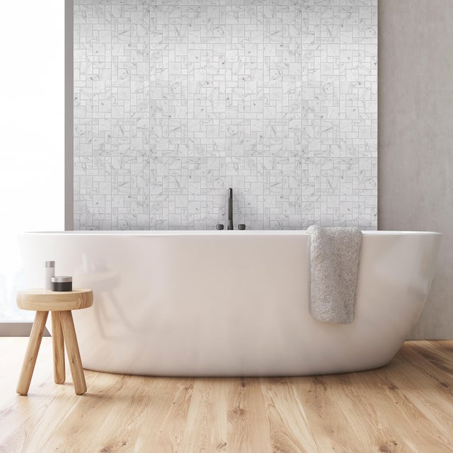 Mosaïque 30 x 30 cm marbre blanc multiformat