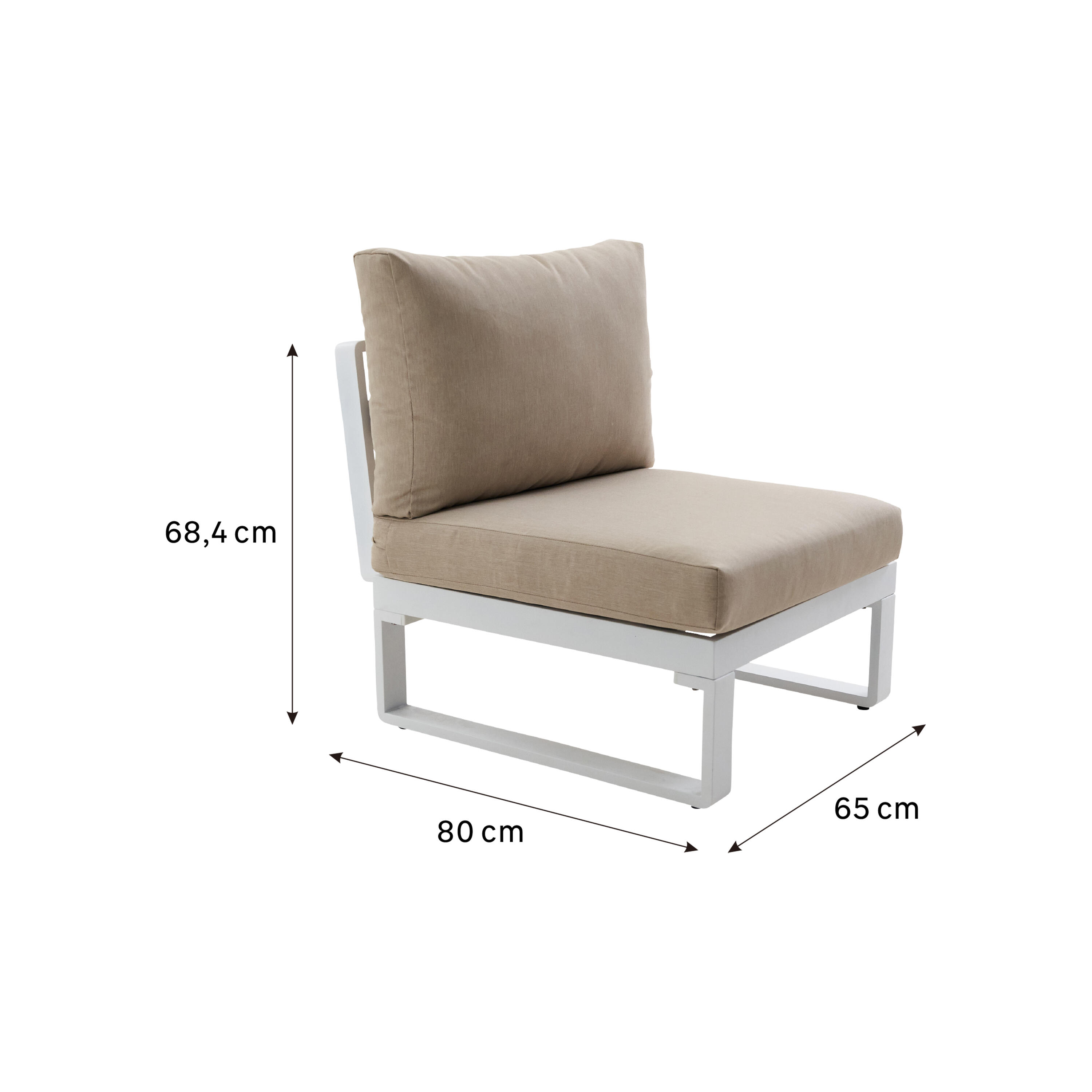 Fauteuil 1 place pour salon bas NATERIAL Persea gris blanc - 4