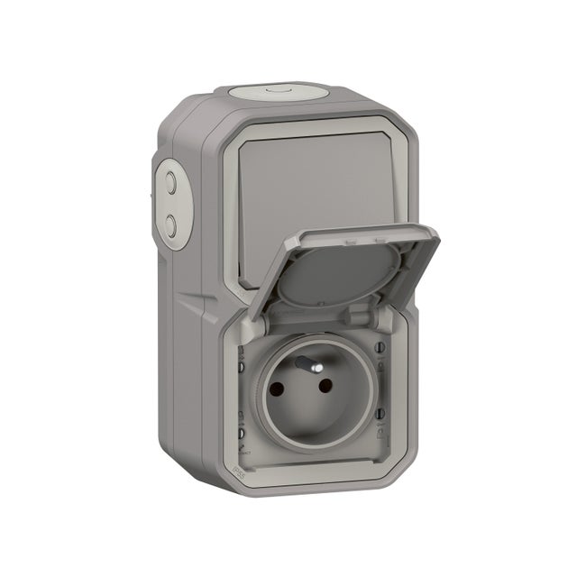 Prise de courant 2P+T et interrupteur va et vient PLEXO - LEGRAND