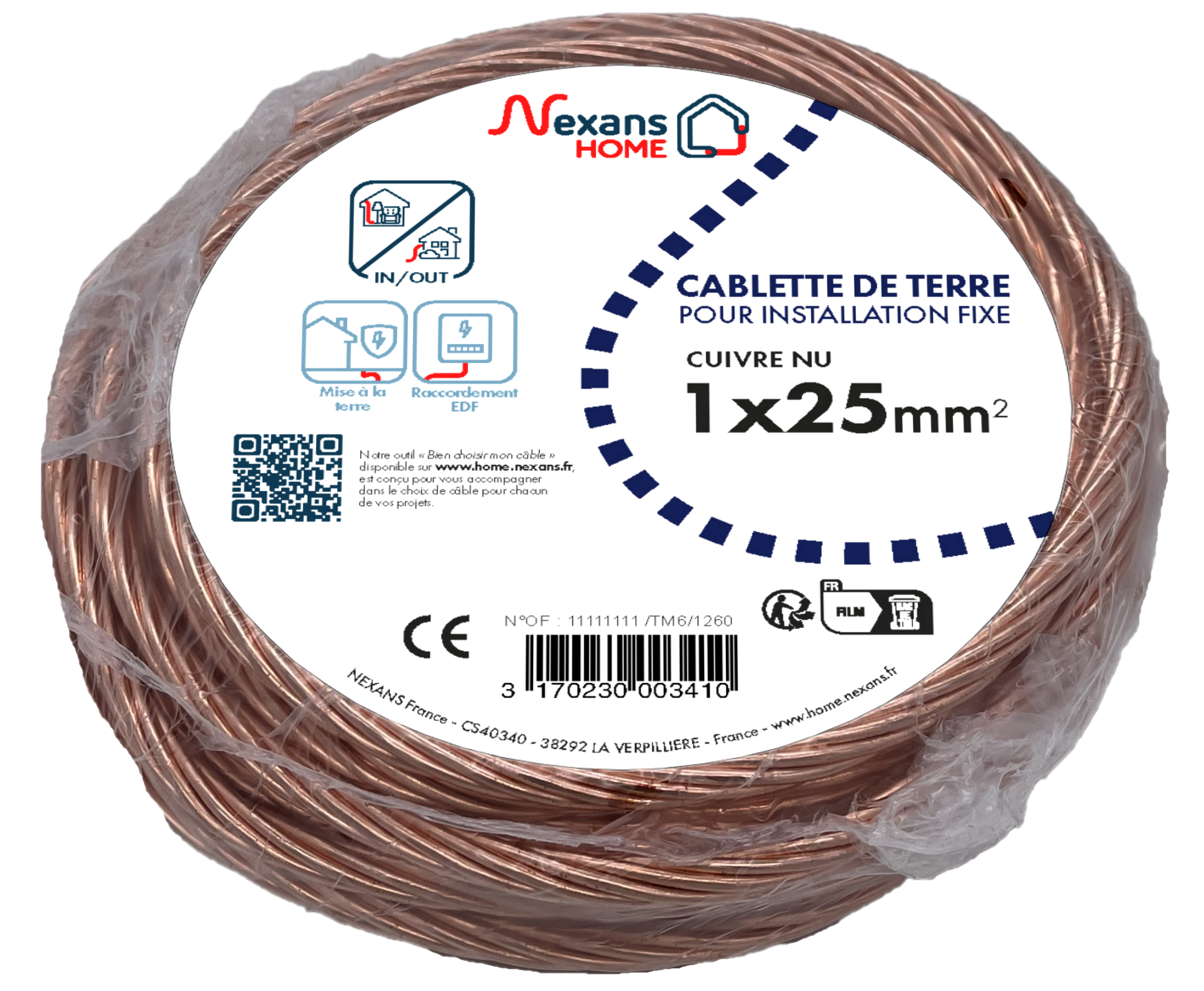 Câble de terre 1 G 25 mm² L.3 m, orange - 3