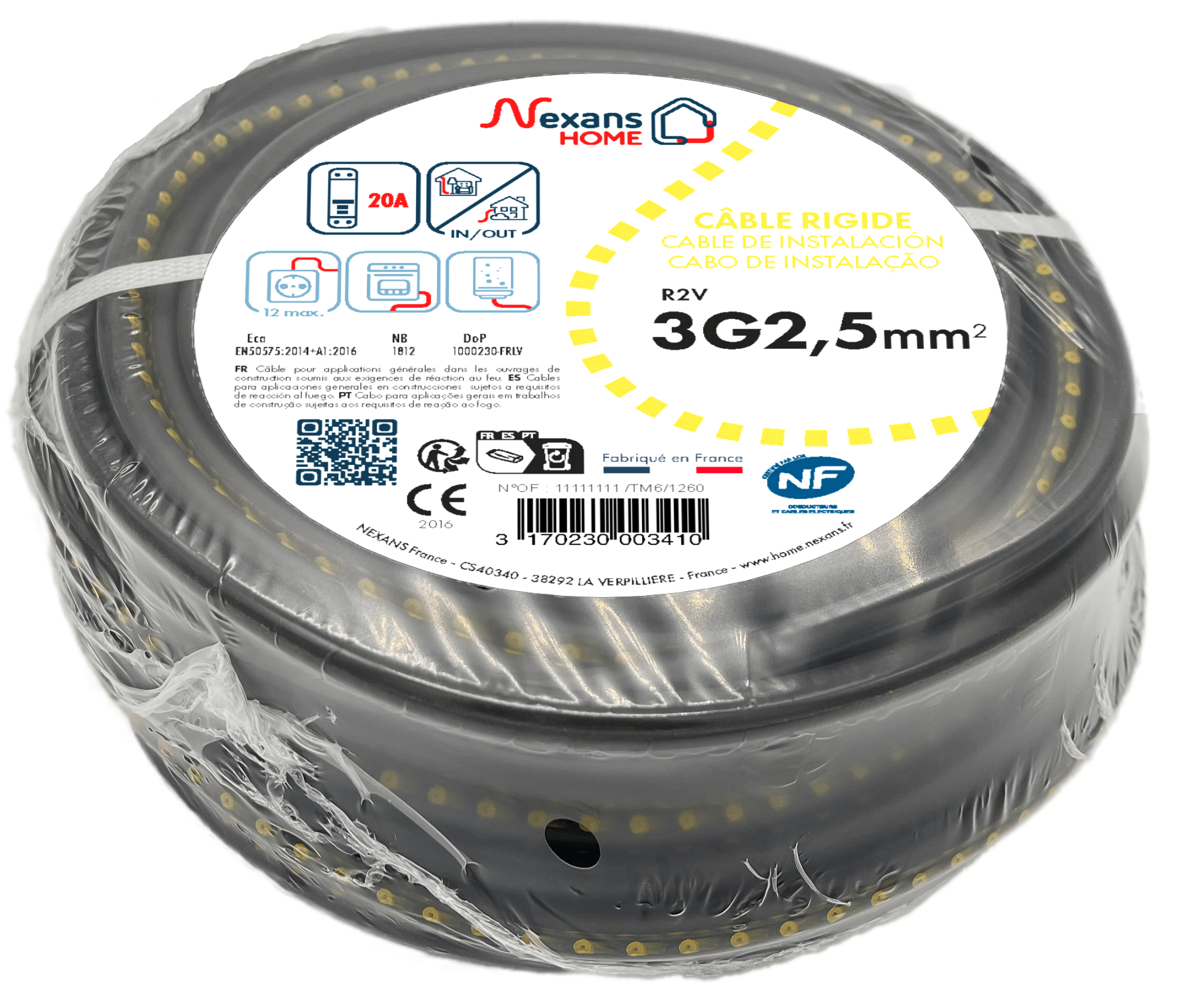 Câble électrique 3 G 2.5 mm² u1000r2v L.15 m, noir - 4
