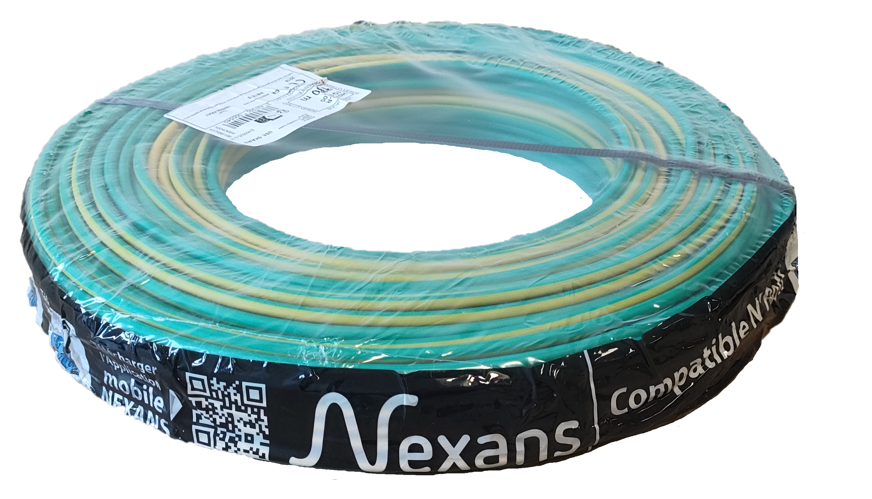 Fil électrique HO7VR 6mm², en couronne de L.100 m, vert/jaune - 2