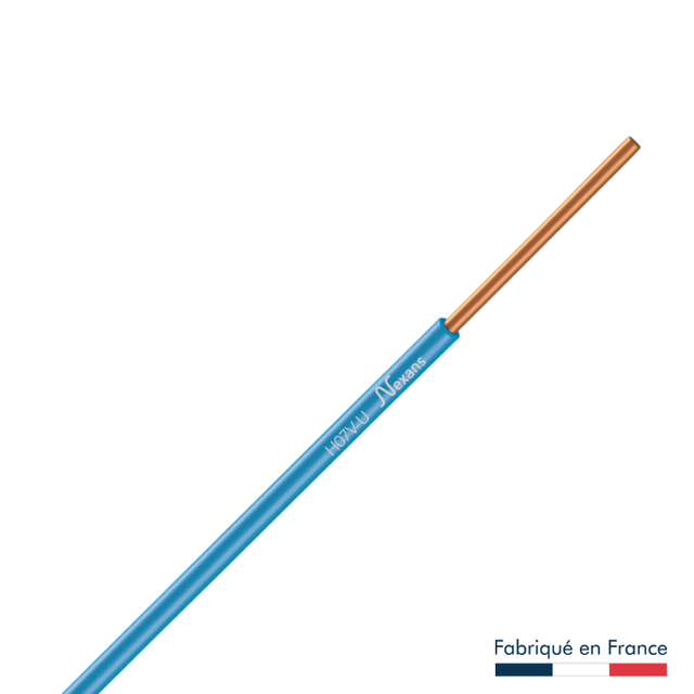 Fil électrique 1.5 mm² h07vu, en couronne de 100M bleu