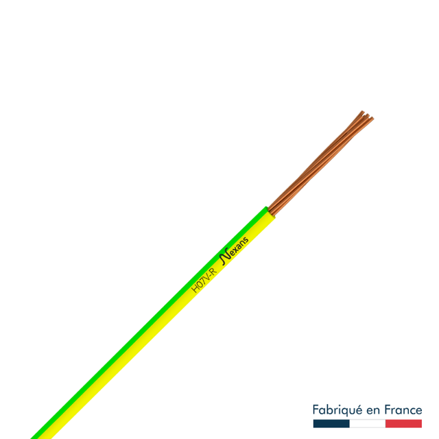 Fil électrique HO7VR 6mm², en couronne de L.100 m, vert/jaune