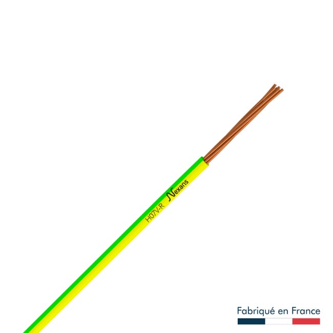 Fil électrique HO7VR 16mm², en couronne de L.100 m, vert/jaune | Leroy ...