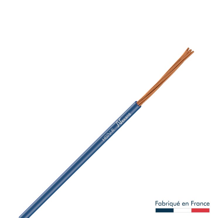 Fil électrique HO7VR 6mm², en couronne de L.100 m, bleu | Leroy Merlin