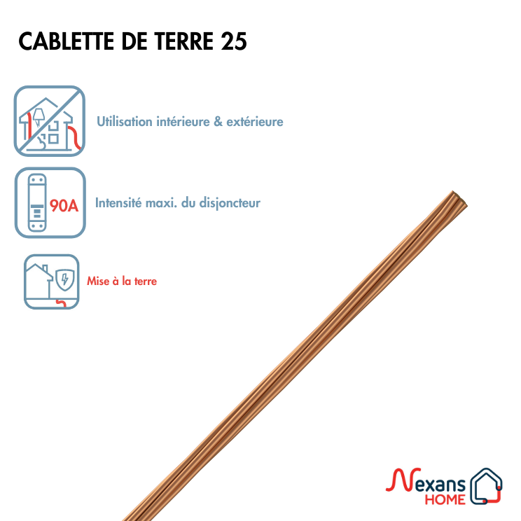 Câble de terre 1 G 25 mm² L.3 m, orange - 2