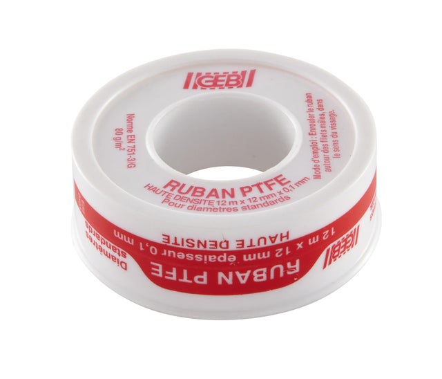 Ruban PTFE haute densité l.12 mm x L.12 m - GEB