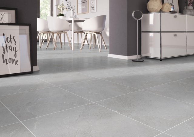 Pavimento vinílico mosaico de SPC click flutuante Marble Grey superior Aspecta 6 mm com base CER510