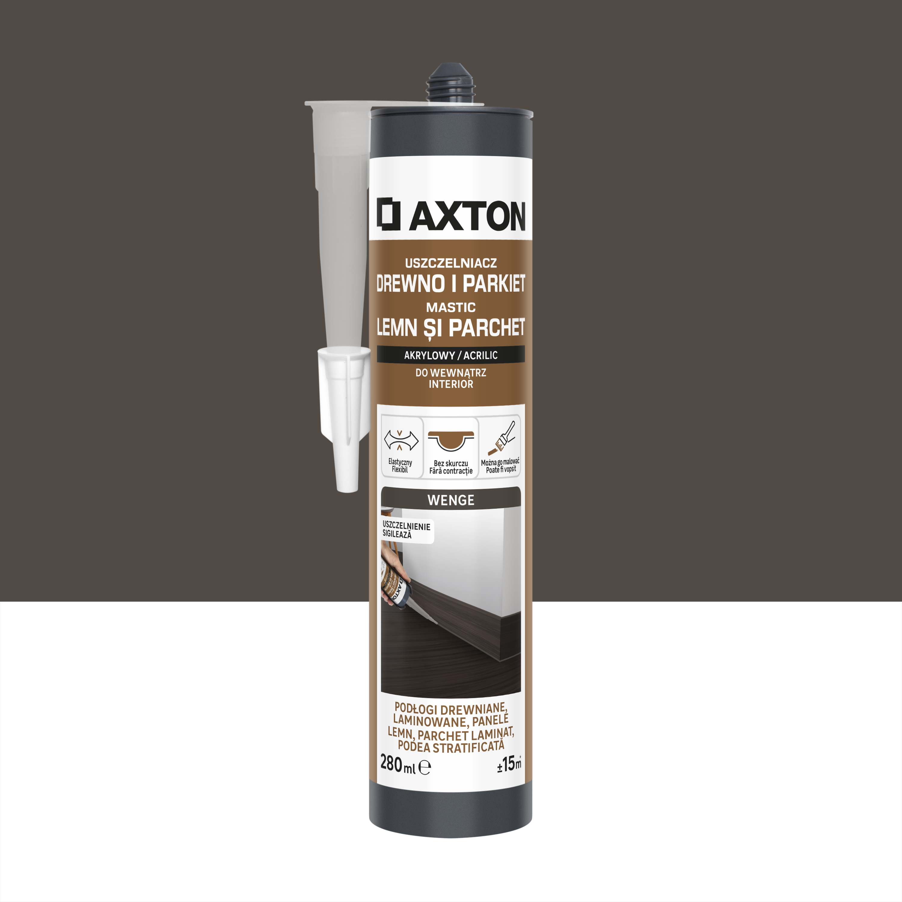 Uszczelniacz do drewna i parkietu Wenge 280 ml Axton