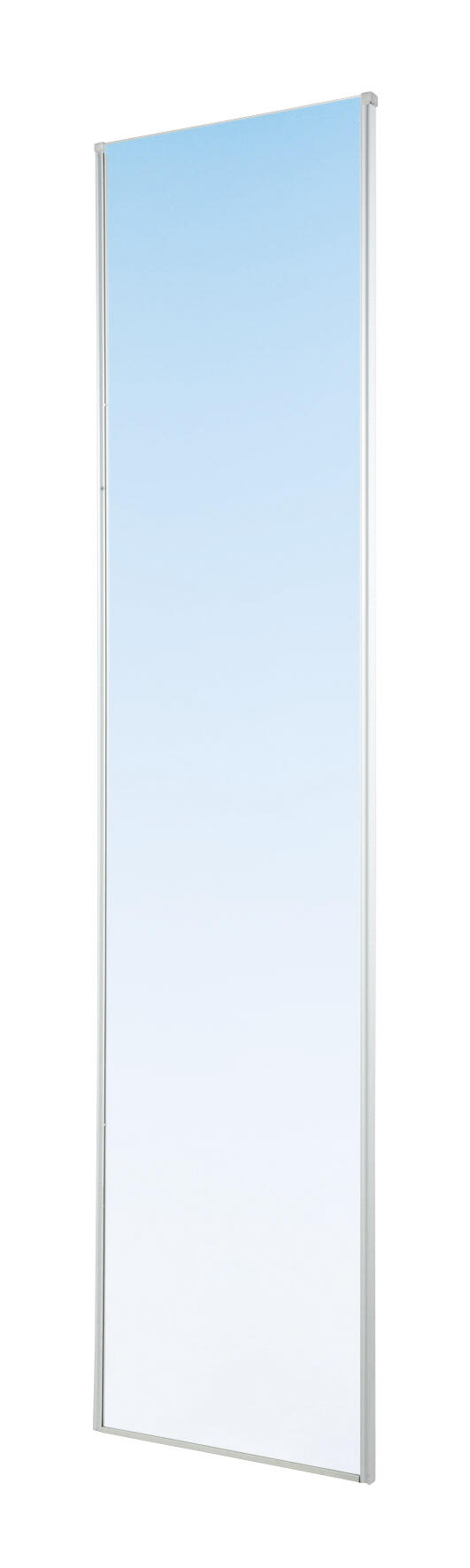 Porte de placard coulissante - 1 Vantail Miroir Argent - Profil Blanc 10x600x2500mm