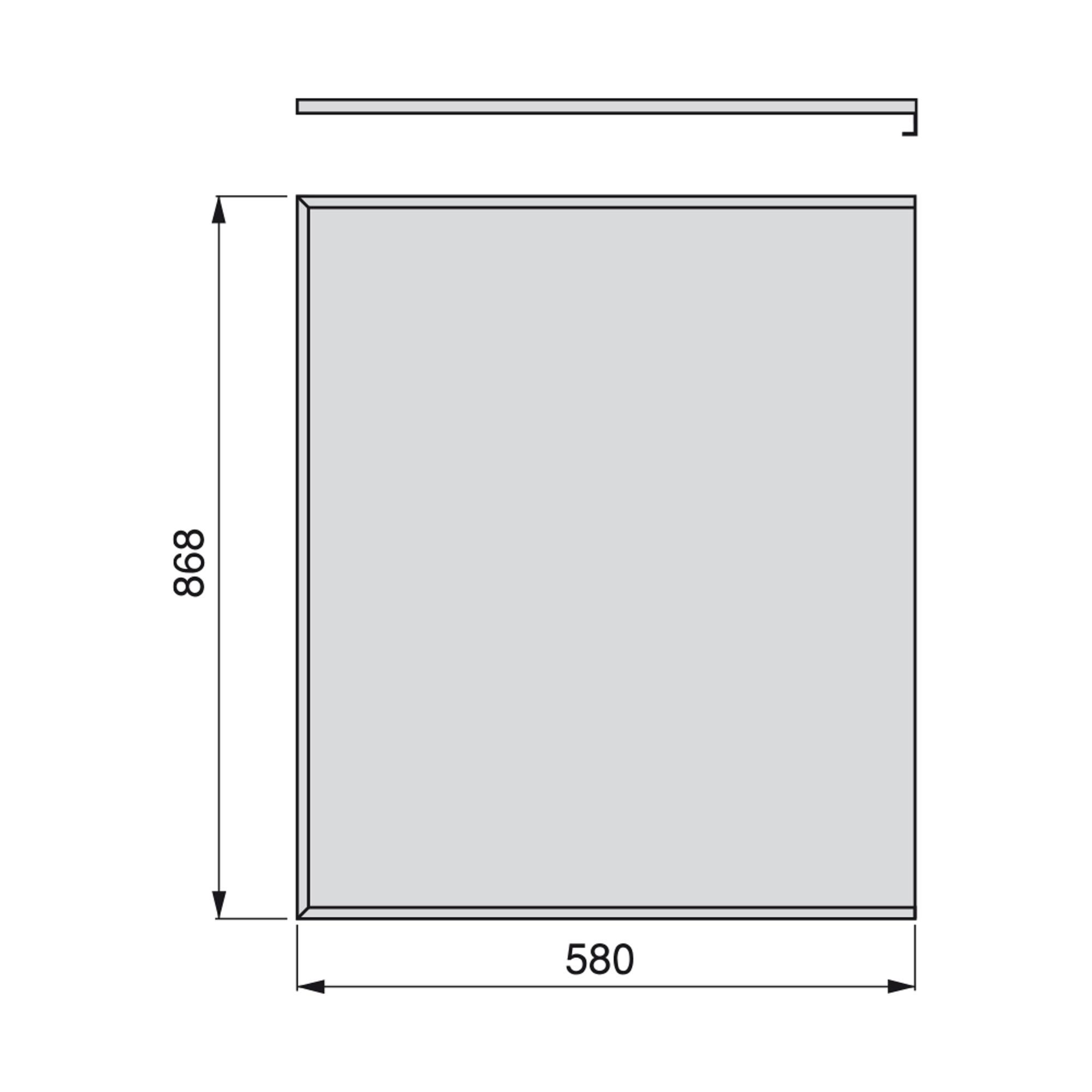 Protetor inferior para móveis de cozinha 1,6cm x 90cm 86,8x58cm plástico alumínio natural Emuca - 5