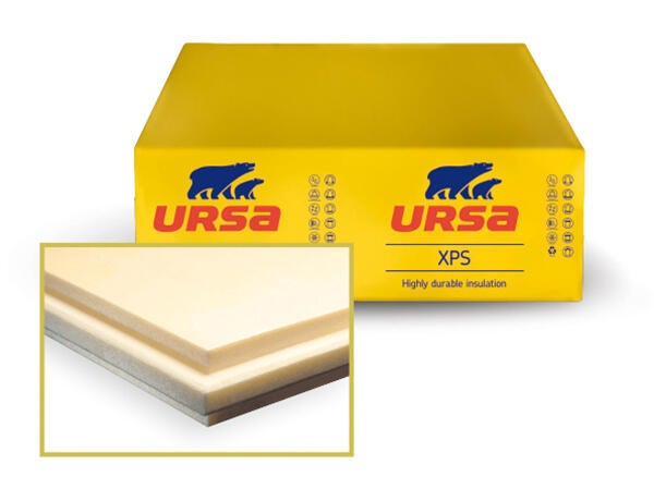 Panneau isolant polystyrène extrudé URSA XPS N W E Ep. 80 mm 2,5x0,6m R=2,20 m².k/w
