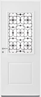 Porte d'entrée acier blanche poussant droit H.215 x l.90 cm Bloomy