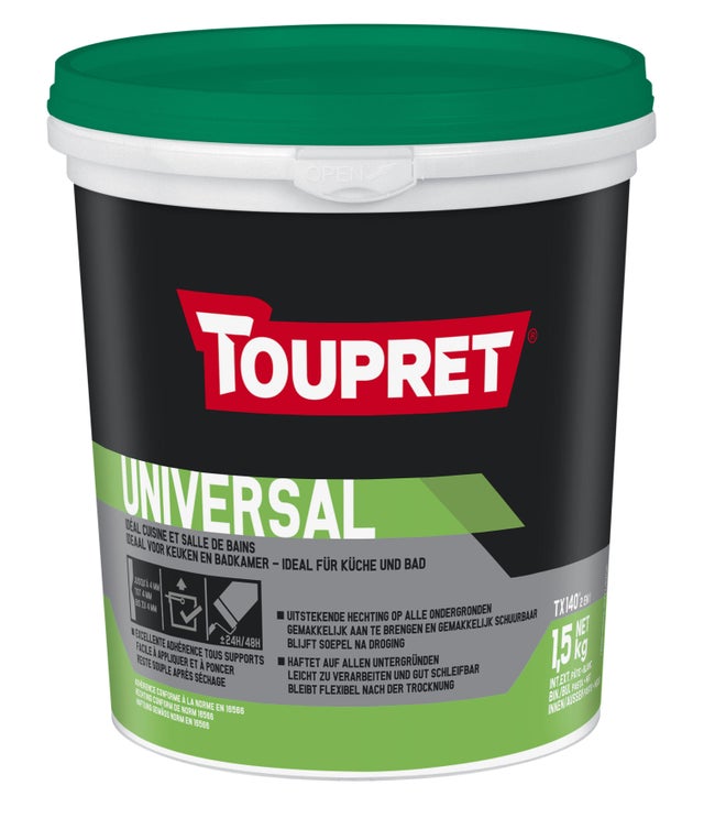 Enduit multi-usages en pâte 2en1 intérieur 1,5 kg - TX 140 TOUPRET