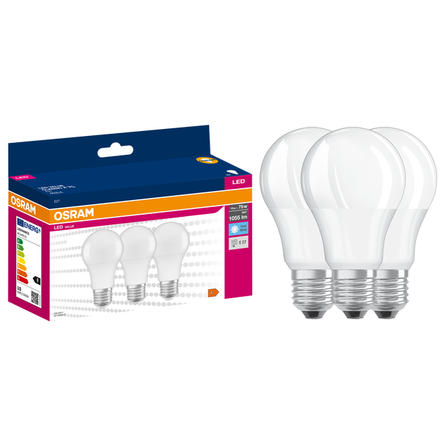 Żarówka LED 3 szt. E27 10 W 1055 lm Neutralna biel Osram