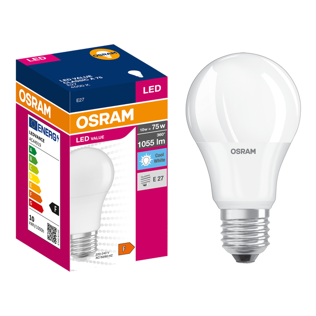 Żarówka LED E27 10 W 1055 lm Neutralna biel biel Osram