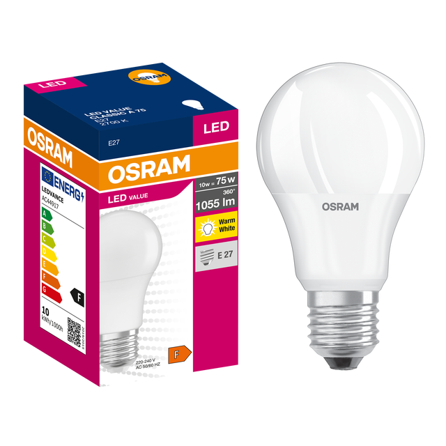 Żarówka LED E27 10 W 1055 lm Ciepła biel Osram