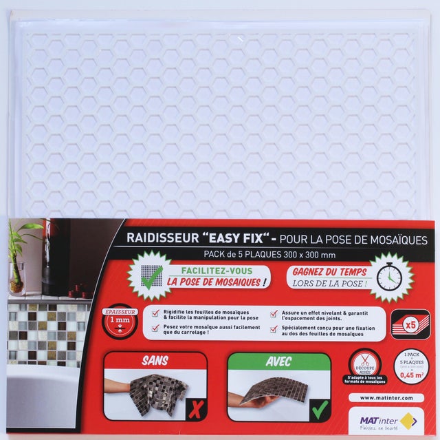 Pack de 5 raidisseurs adhésifs pour mosaïques