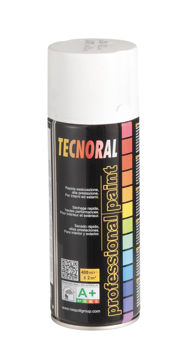 Peinture aérosol brillant noir 400 ml - TECNORAL